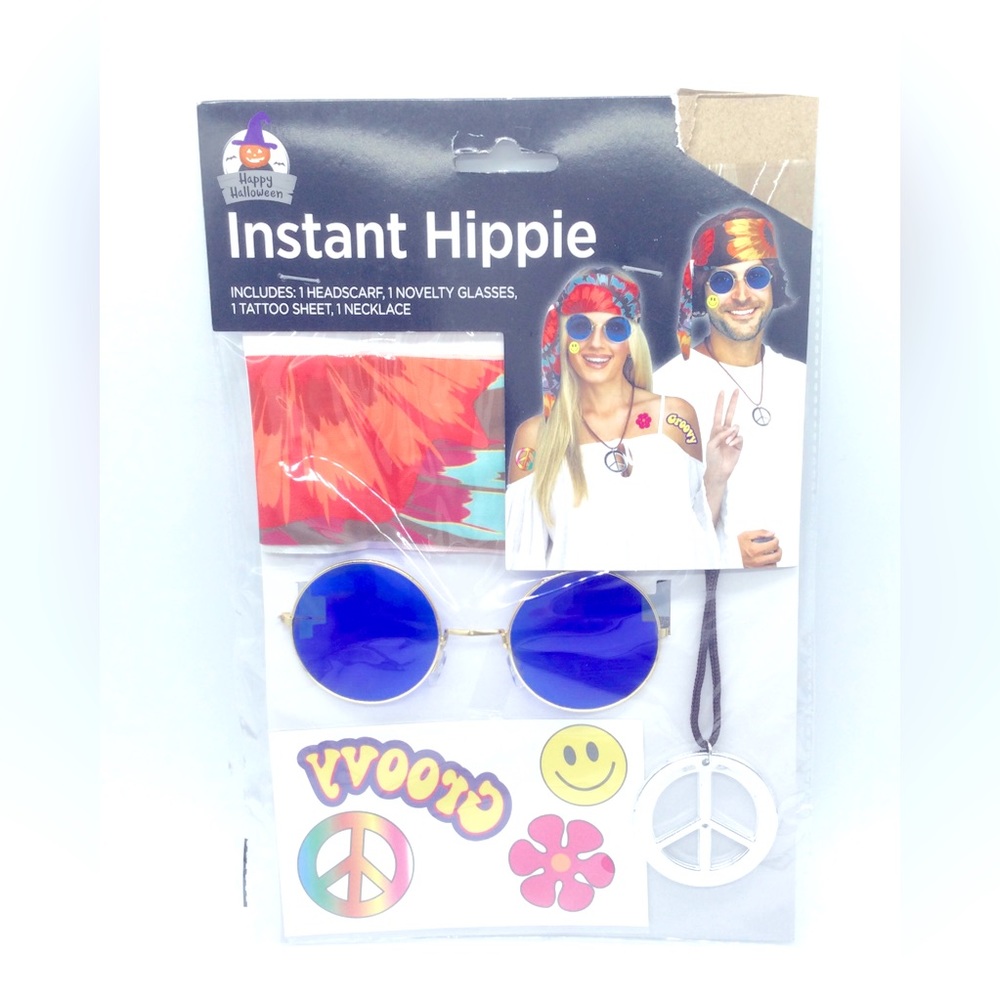 Adult Halloween costume instant hippie. New